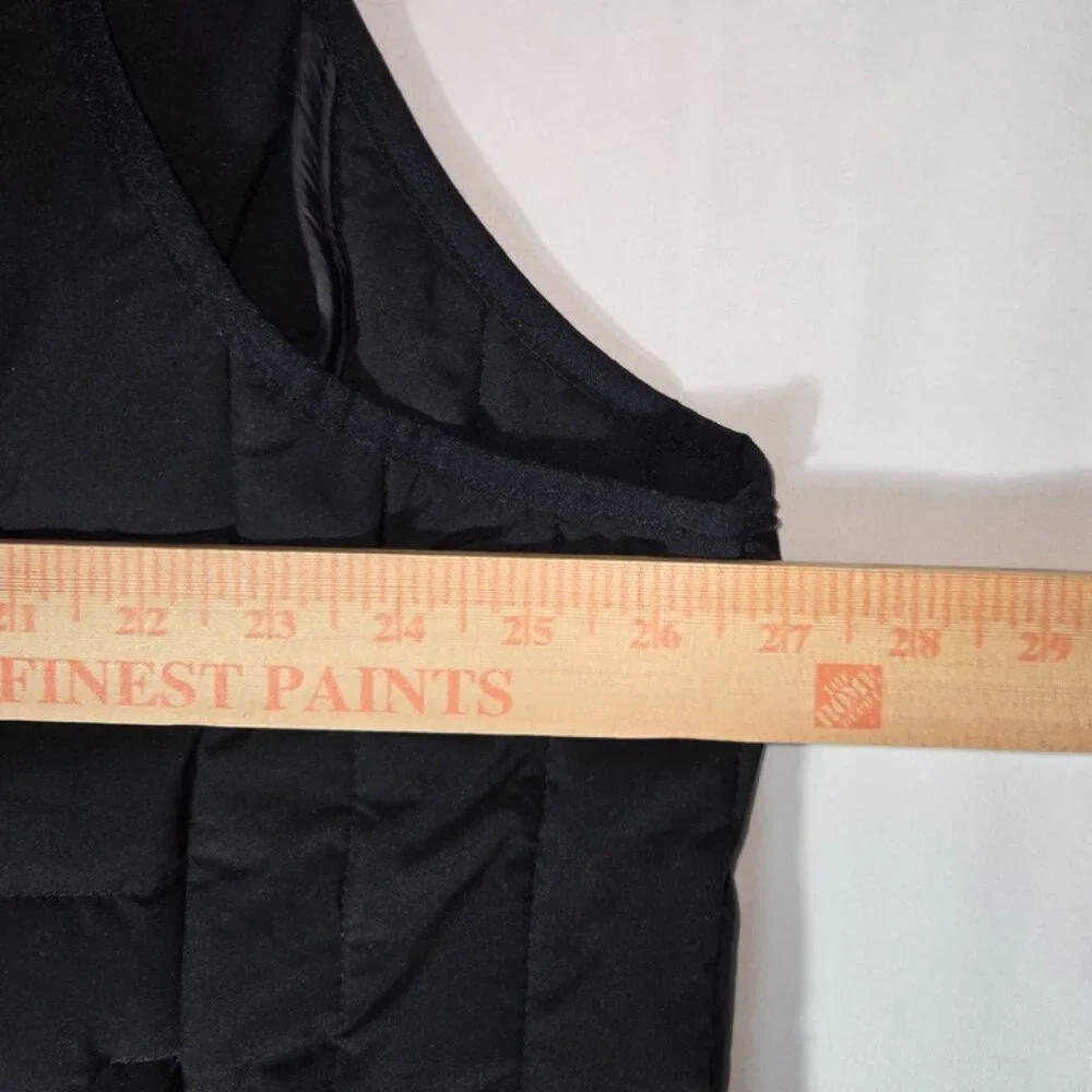 Lands End Mens Black Down Feathers Puffer Vest Full Zip Quilted XXL 50-52